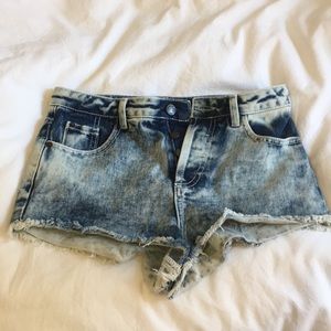 Topshop button up denim shorts